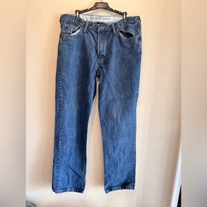 Men’s Lands’ End size 38 loose fit denim blue jeans